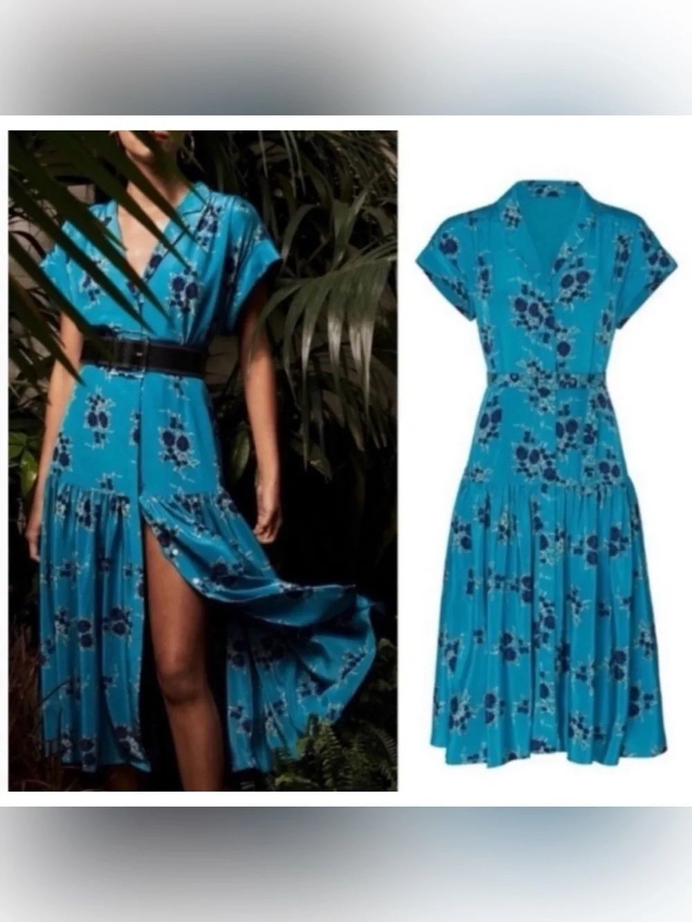 NEW VERONICA BEARD MEAGAN TURQUOISE SILK DRESS Size 4